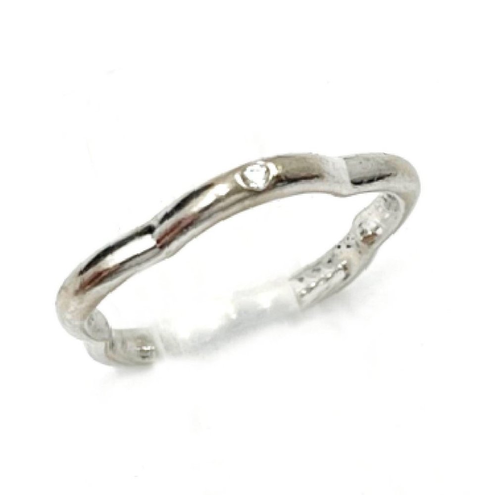 Chanel 18k 750 White Gold Camellia 1 Diamond Ring